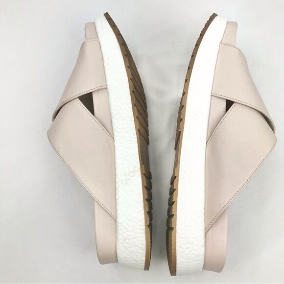 Cecelia New York LIMA Light Taupe Chunky Crisscross Platform Slide Sandals - Picture 7 of 14